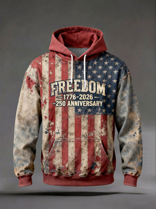 250th Anniversary Print Casual Hoodie For Men
