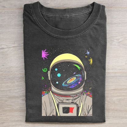 Astronaut Space Galaxy Print Short Sleeve T-Shirt