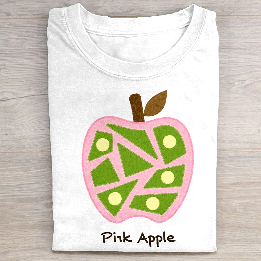 Pink Apple Graphic T-Shirt