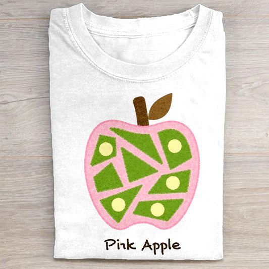 Pink Apple Graphic T-Shirt