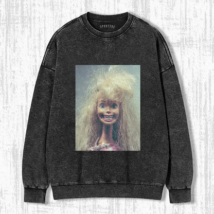 BARBIE GIRL WITH A WRY SMILE T-SHIRT