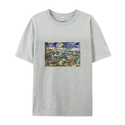 Buddhist Thangka Art Print T-Shirt for Men Women - Traditional Tibetan Buddhism Design Graphic Tee - Comfortable Casual Wear - Unique Spiritual Clothing - Size S-3XL