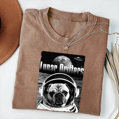 Pug Moon Adventure Funny T-Shirt