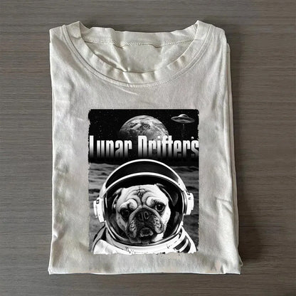 Pug Moon Adventure Funny T-Shirt