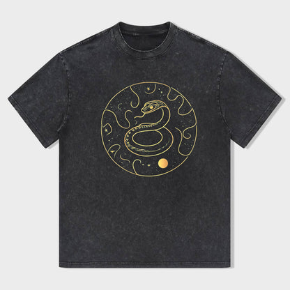 Cosmic Snake Design Graphic T-Shirt