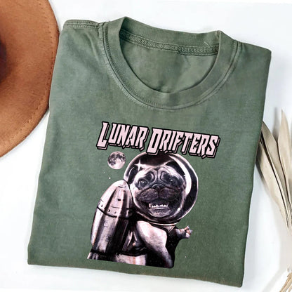 Pug Moon Adventure Funny T-Shirt