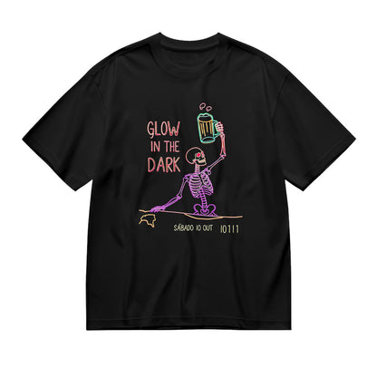 Glow in the Dark Skeleton Graphic T-Shirt