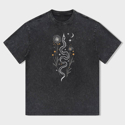 Cosmic Snake Design Graphic T-Shirt