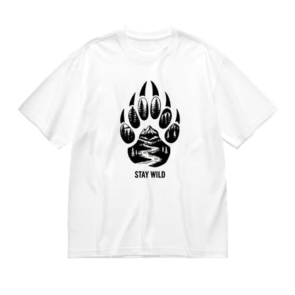 Stay Wild Animal Paw Print Graphic T-Shirt
