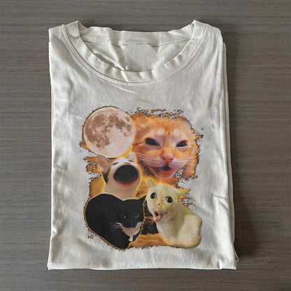 Yelling Cat Meme Graphic T-shirt