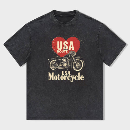 USA Route Motorcycle Vintage T-Shirt