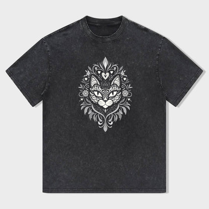 Cat Face Mandala Design Men's Graphic T-Shirt