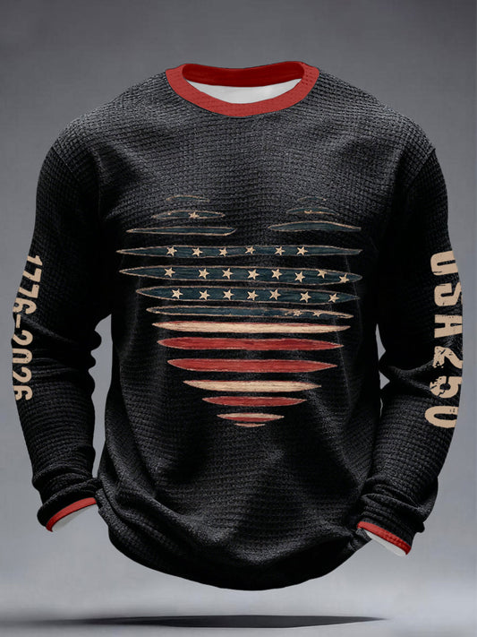 250 Years 1776-2026 Waffle T-Shirts For Men