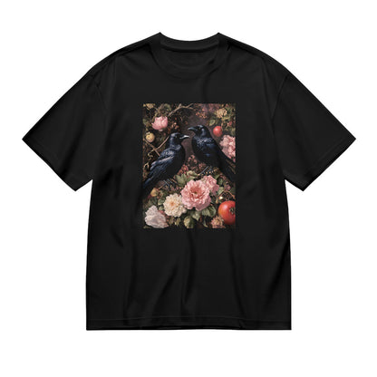 Raven and Rose Floral Graphic T-Shirt