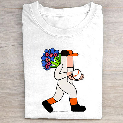 Colorful Cartoon Character White T-Shirt