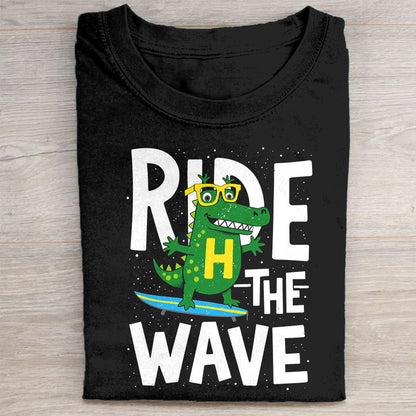 Ride The Wave Crocodile Surfing T-Shirt