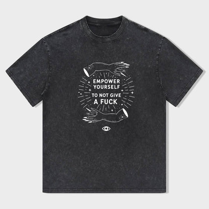Short Sleeve Black T-Shirt with Empower Yourself Graphic - Casual Daily Wear