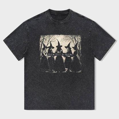 Halloween Girls Will Be Girls Witch T-shirt