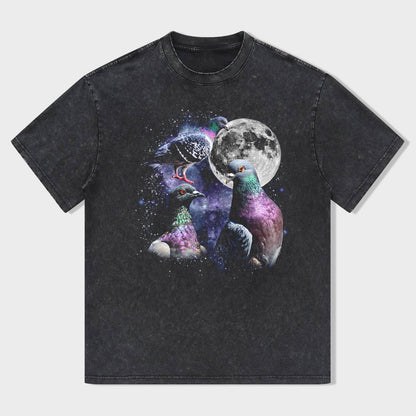 Three Pigeon Retro Graphic T-shirt