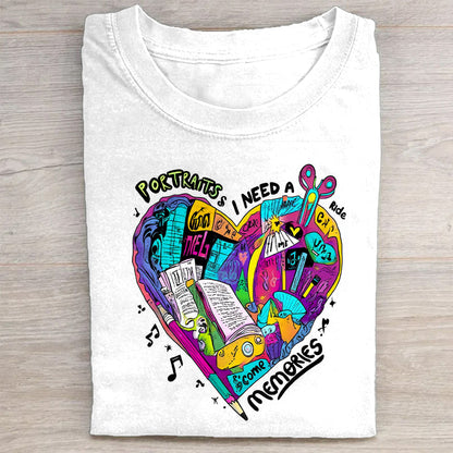 Colorful Heart Graphic T-Shirt
