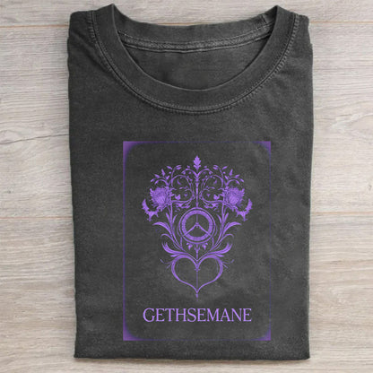 Gethsemane Graphic T-Shirt with Purple Design for Men Women Unisex Casual Tee