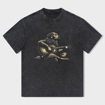 Golden Retriever Playing Acoustic Guitar T-shirt
