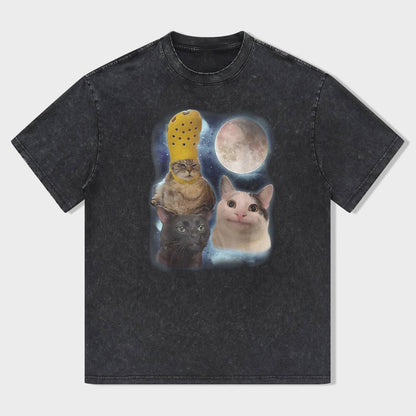Three Cat Moon T-shirt
