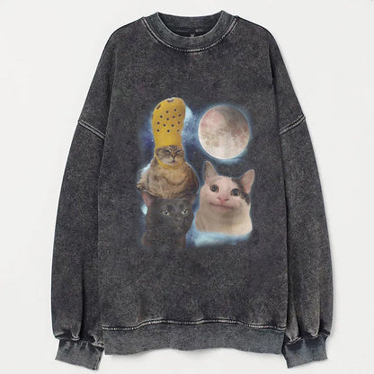 Three Cat Moon T-shirt