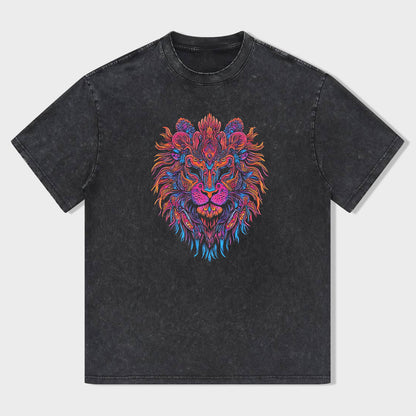 Colorful Lion Graphic T-Shirt