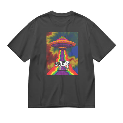 Alien Cow Abduction Graphic T-Shirt