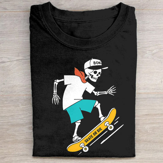 Skateboard Skeleton Graphic T-Shirt