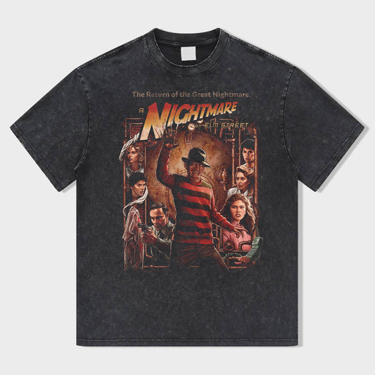 Nightmare Fear Acid Wash T-Shirt - heygraff