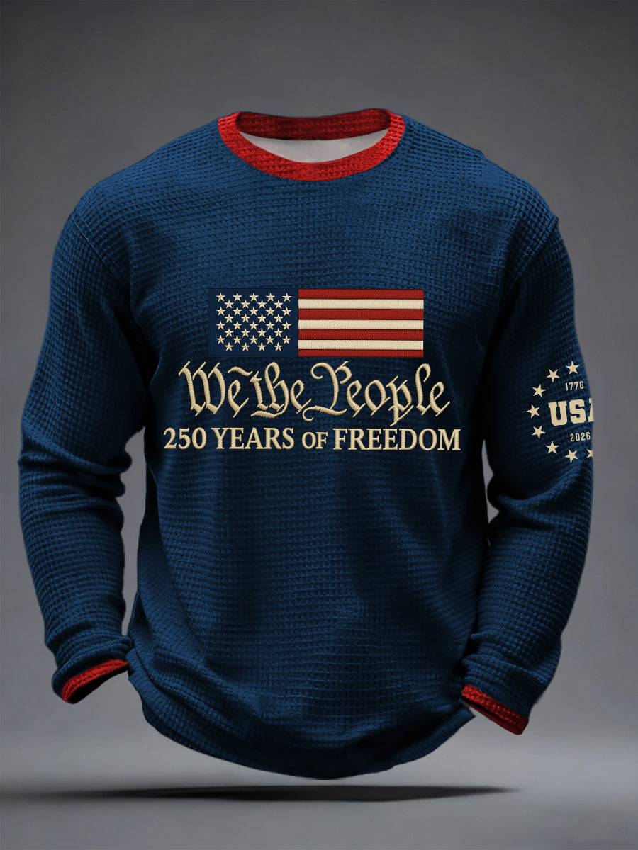 250th Anniversary Print Waffle Long-Sleeve T-Shirt For Men
