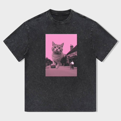 Cute Cat Graphic Print T-Shirt