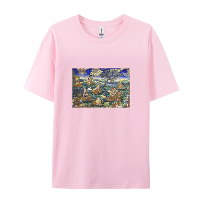 Buddhist Thangka Art Print T-Shirt for Men Women - Traditional Tibetan Buddhism Design Graphic Tee - Comfortable Casual Wear - Unique Spiritual Clothing - Size S-3XL