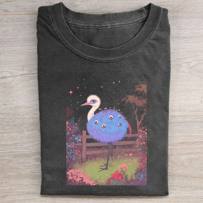 Ostrich Garden Print Men's Casual T-Shirt