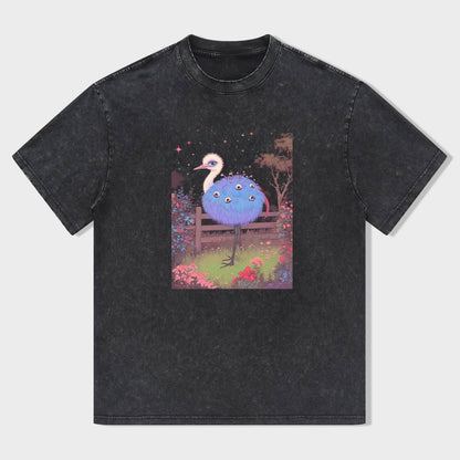 Ostrich Garden Print Men's Casual T-Shirt