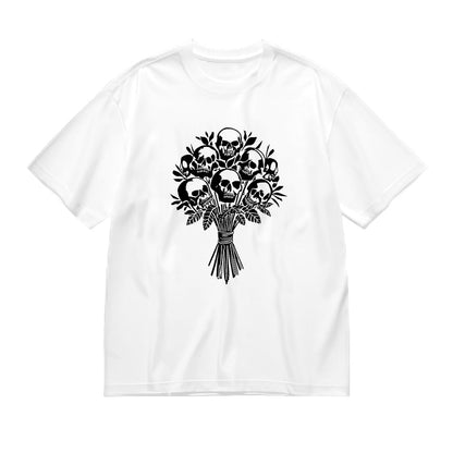 Skull Bouquet Graphic Print Men's Casual T-Shirt