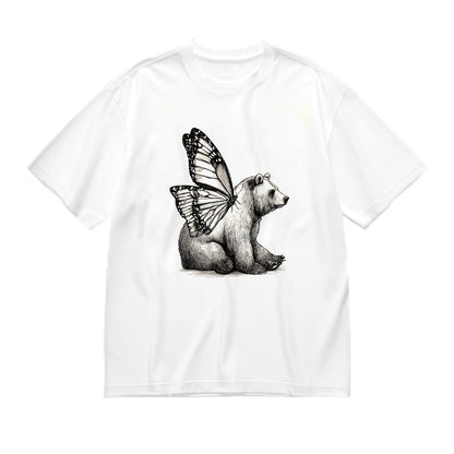 Butterfly Bear Graphic Print T-Shirt