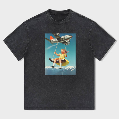 Vintage Airplane Swing Graphic T-Shirt