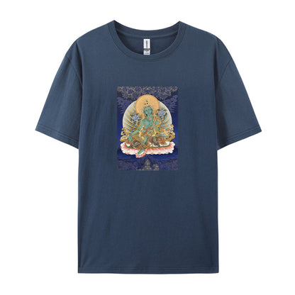 Green Tara Tibetan Buddhist Deity Spiritual Art White T-Shirt