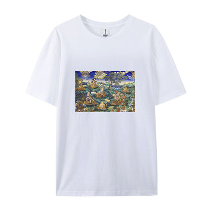 Buddhist Thangka Art Print T-Shirt for Men Women - Traditional Tibetan Buddhism Design Graphic Tee - Comfortable Casual Wear - Unique Spiritual Clothing - Size S-3XL