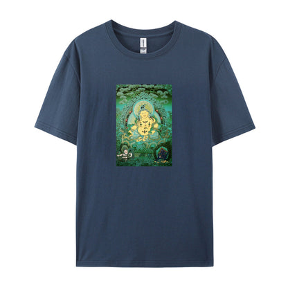Buddhist Thangka Art White T-Shirt for Men Women - Tibetan Buddha Meditation Design - Spiritual Yoga Clothing - Unique Graphic Tee - Comfortable Casual Wear