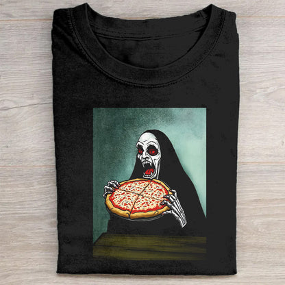 Grim Reaper Pizza Graphic T-Shirt