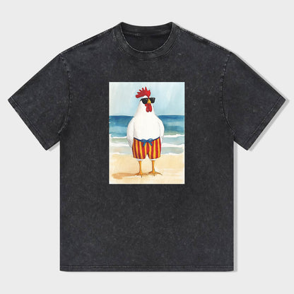 Beach Rooster Graphic T-Shirt