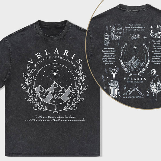 Velaris City Of Starlight Two-Sided T-Shirt - heygraff