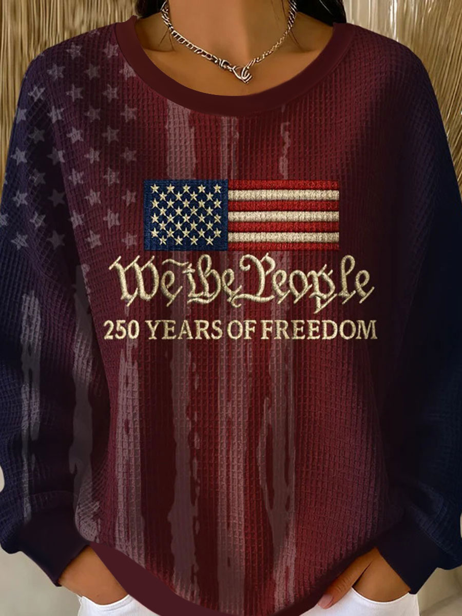 WoRibbed Round-Neck Sweatshirt For Women