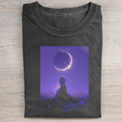 Eclipse Dream Graphic Print Women's Fashion Casual T-Shirt