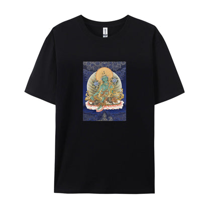 Green Tara Tibetan Buddhist Deity Spiritual Art White T-Shirt