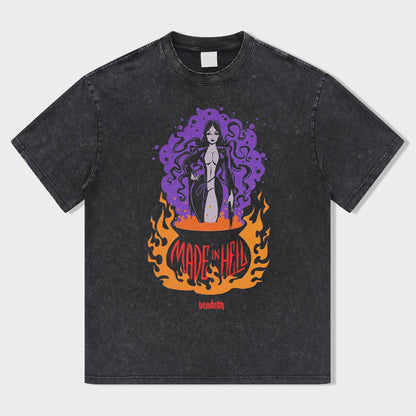Phantom Night Spirit Acid Wash T-Shirt - heygraff